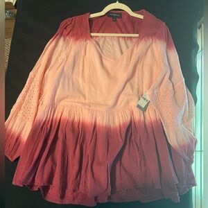 Lane Bryant Ombre Pink and Red Blouse